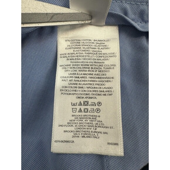 Brooks Brothers Shorts Mens 36 Navy Advantage Chino Stretch Flat Front Casual - Picture 6 of 11